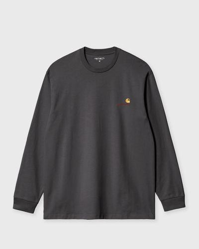 Carhartt WIP L/S American Script Tee, grey