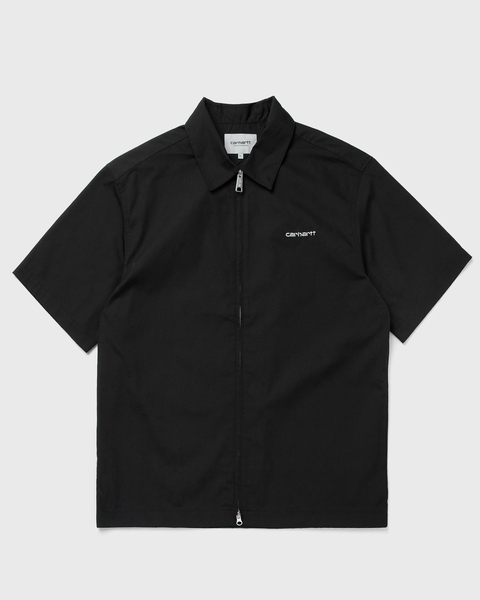 Carhartt WIP S/S Postal Zip Shirt, black