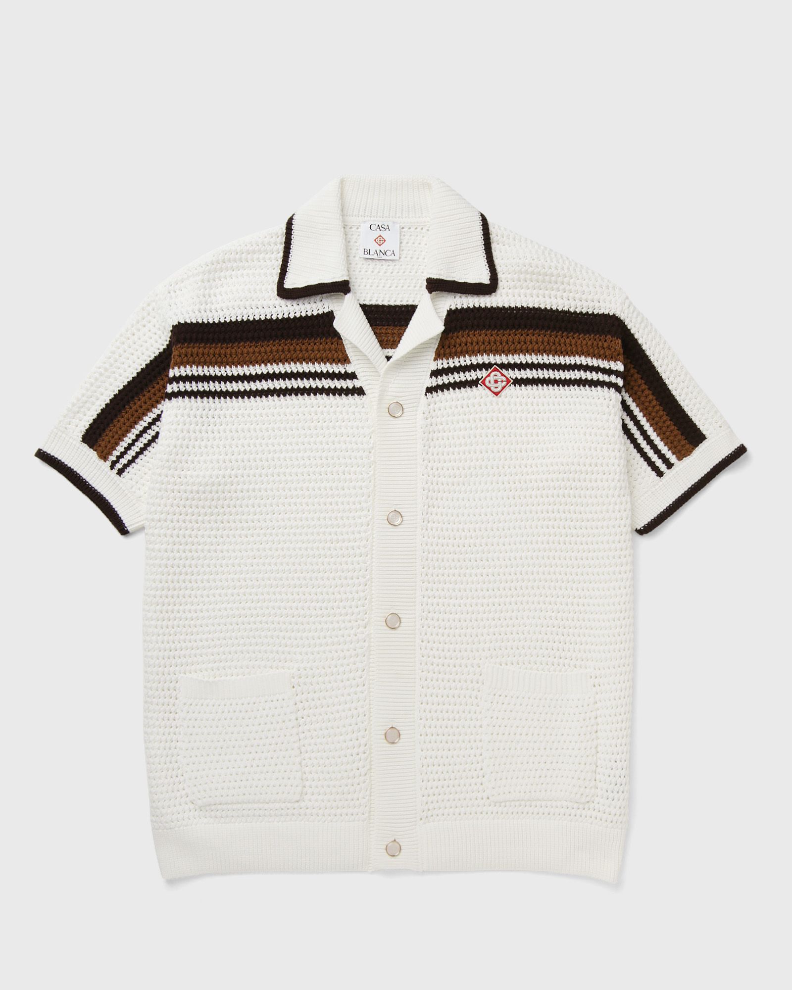 Casablanca CROCHET SHORT SLEEVE SHIRT, white