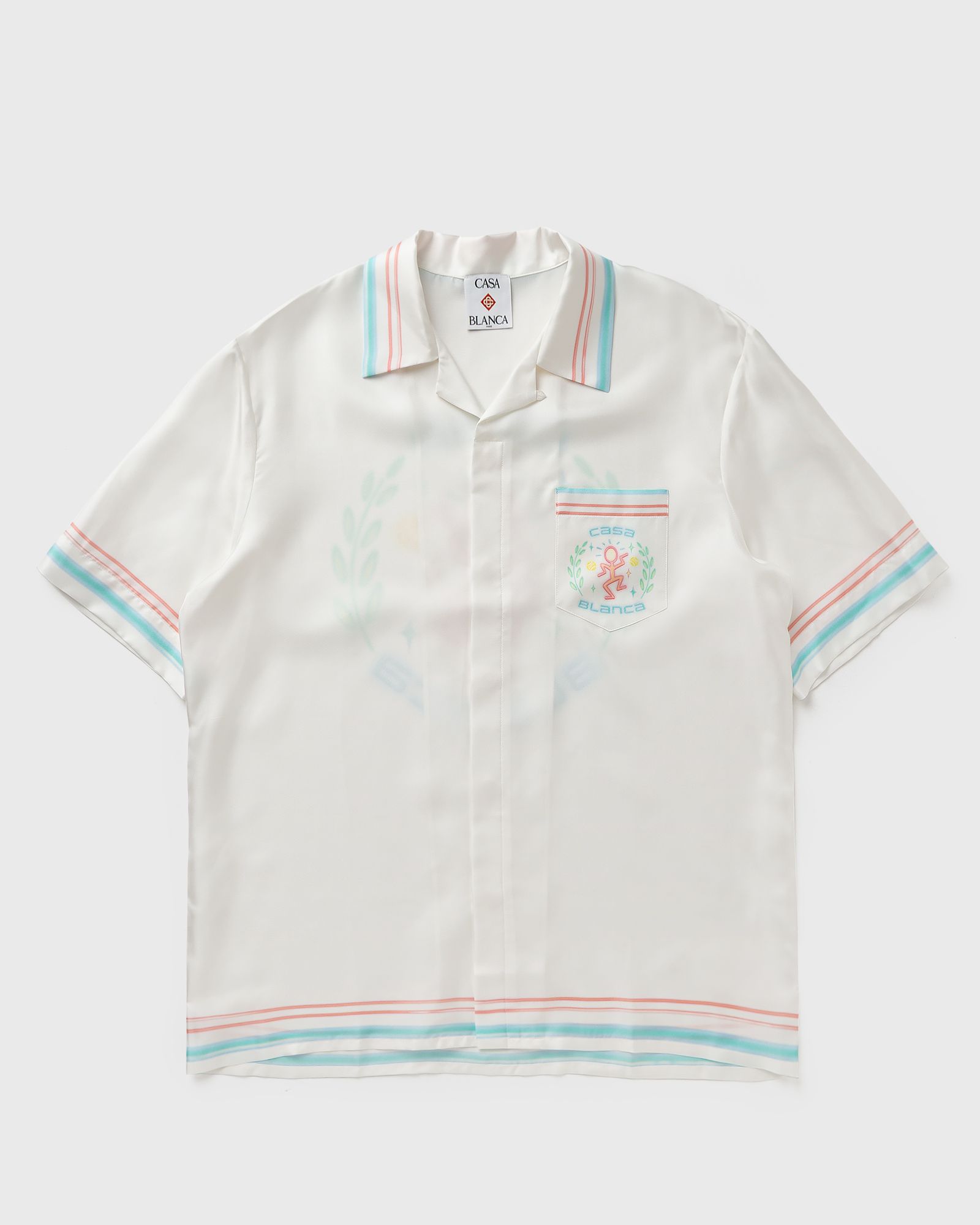 Casablanca DANCE JOY CUBAN COLLAR SS SHIRT, white