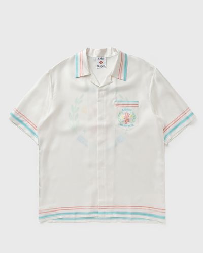 Casablanca DANCE JOY CUBAN COLLAR SS SHIRT, white