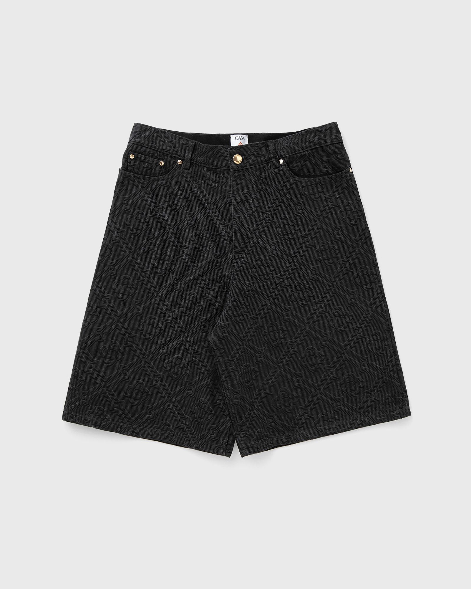 Casablanca LASER MONOGRAM DENIM SHORTS, black