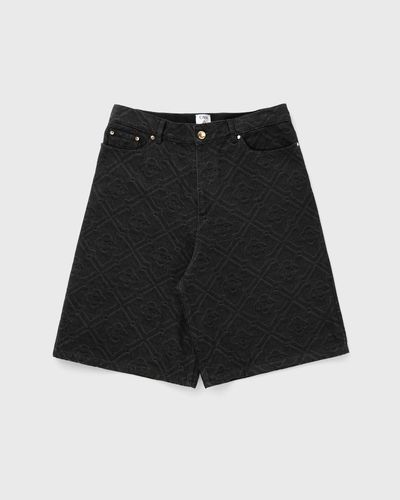 Casablanca LASER MONOGRAM DENIM SHORTS, black