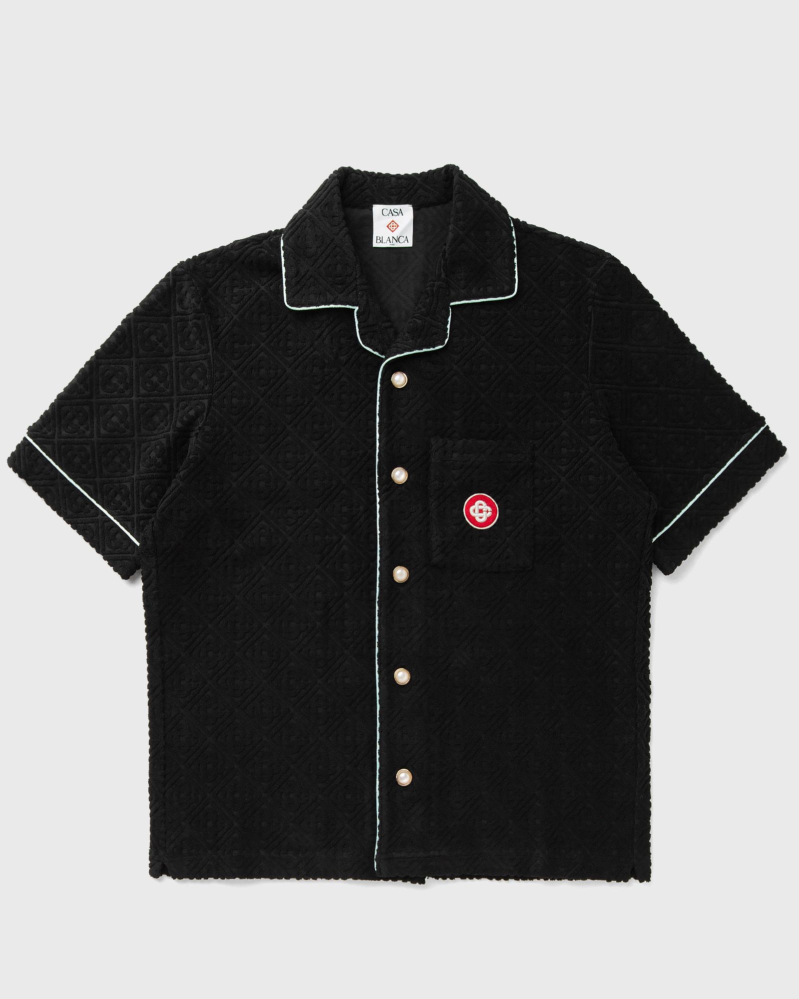 Casablanca MENS TOWELLING MONOGRAM SHIRT, black