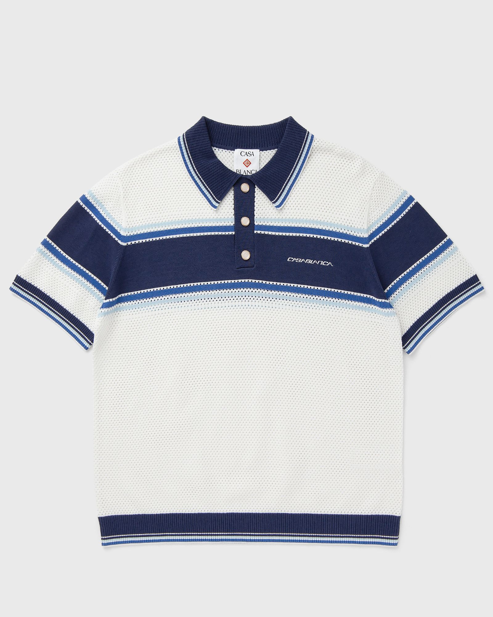 Casablanca MESH STRIPE POLO, blue|white