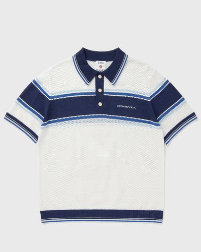 Casablanca MESH STRIPE POLO, blue|white