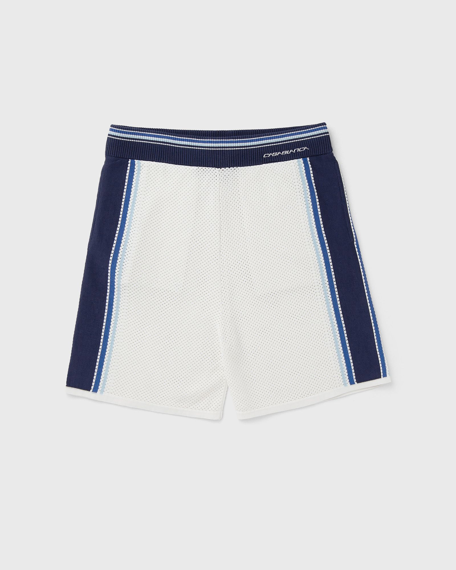Casablanca MESH STRIPE SHORTS, white