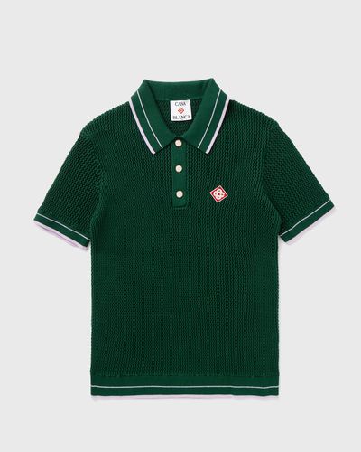 Casablanca MOCK MINI CROCHET POLO, green