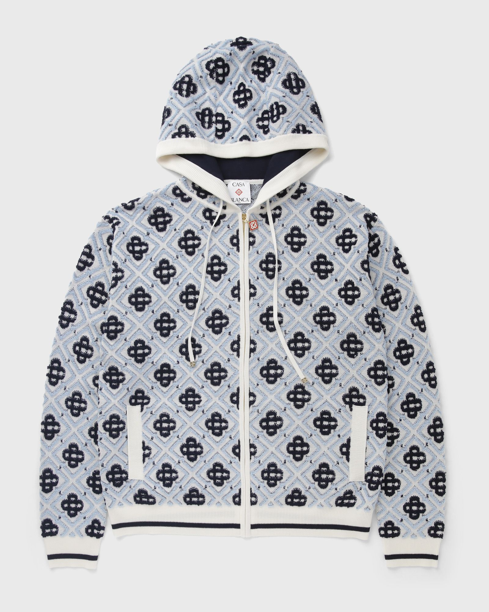 Casablanca MONOGRAM ZIP UP HOODIE, blue