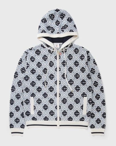Casablanca MONOGRAM ZIP UP HOODIE, blue