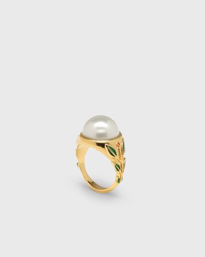 Casablanca PEARL SIGNET RING, orange