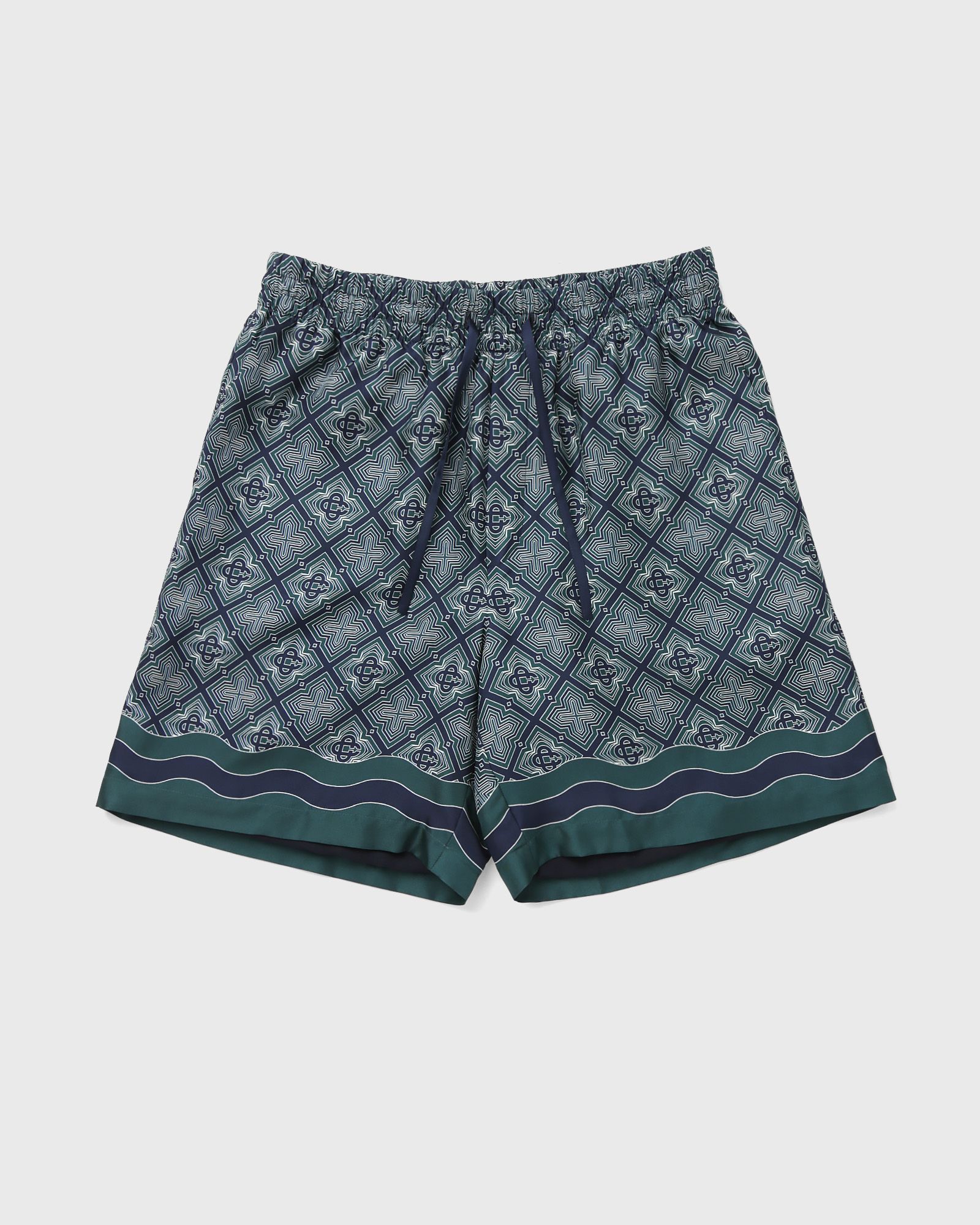 Casablanca RADIATING MONOGRAM SILK SHORTS, green