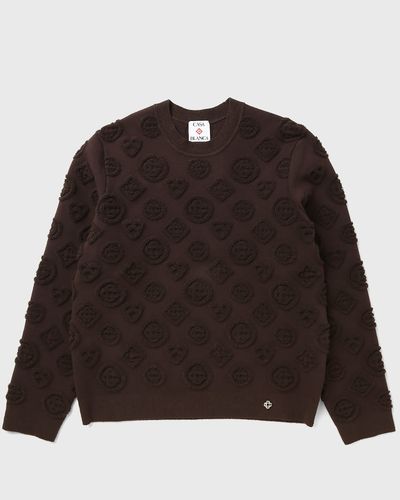Casablanca TEXTURED MONOGRAM CREW, brown