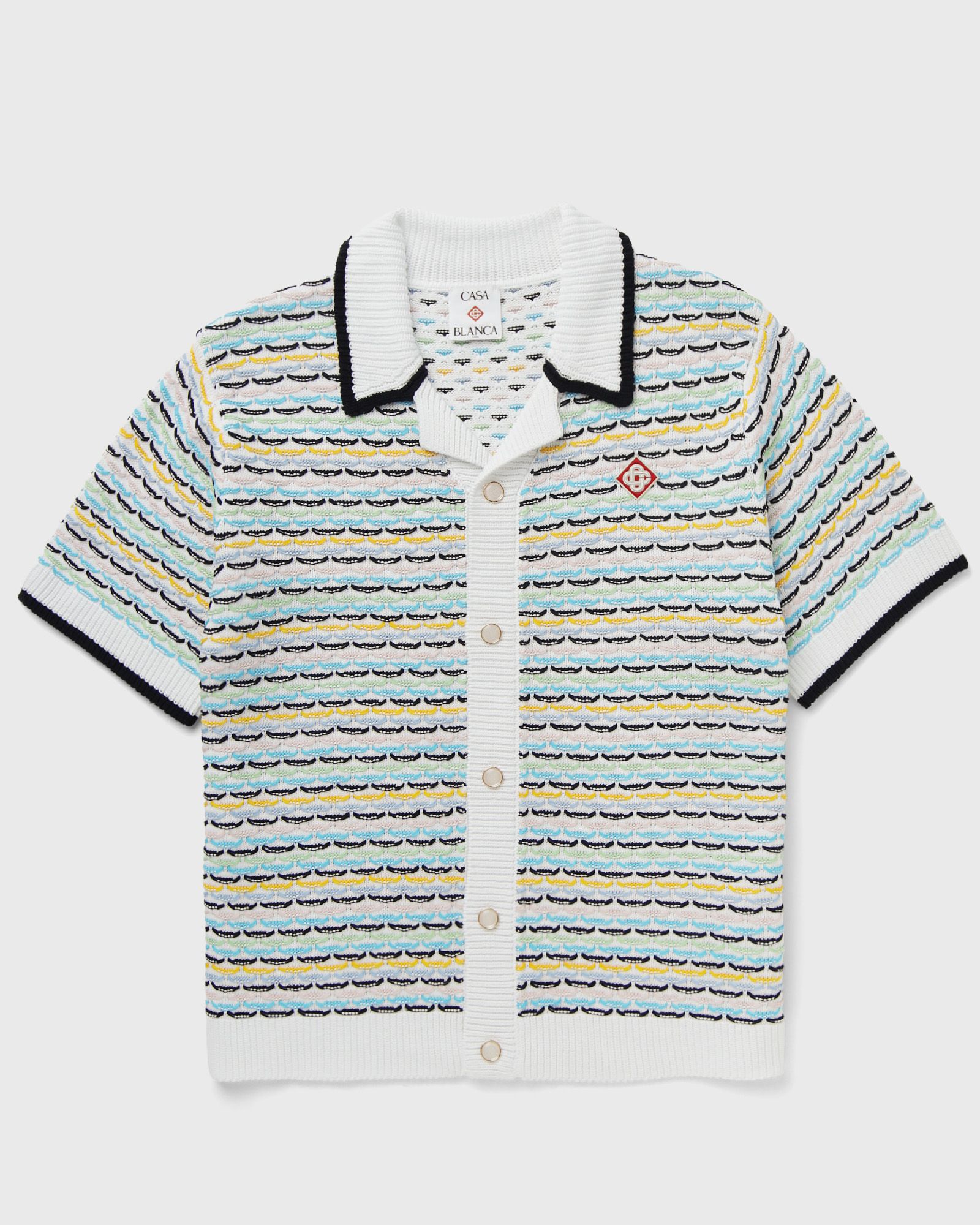 Casablanca TUCK STITCH SHORT SLEEVE SHIRT, multi