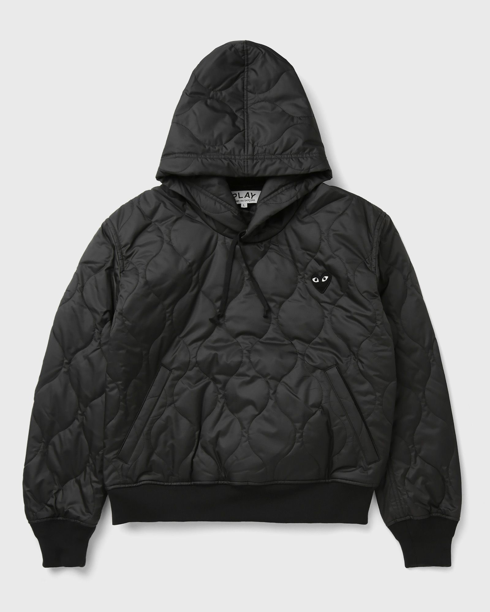 Comme des Garçons Play LOGO PRINT BLACK EMBLEM HOODIE, black