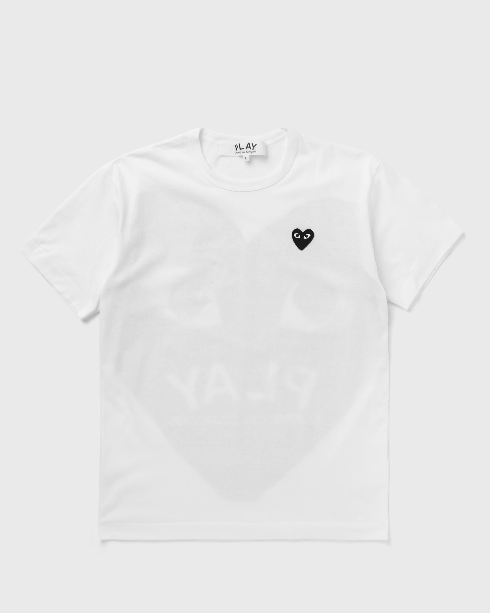Comme des Garçons Play LOGO PRINT BLACK EMBLEM TEE, white