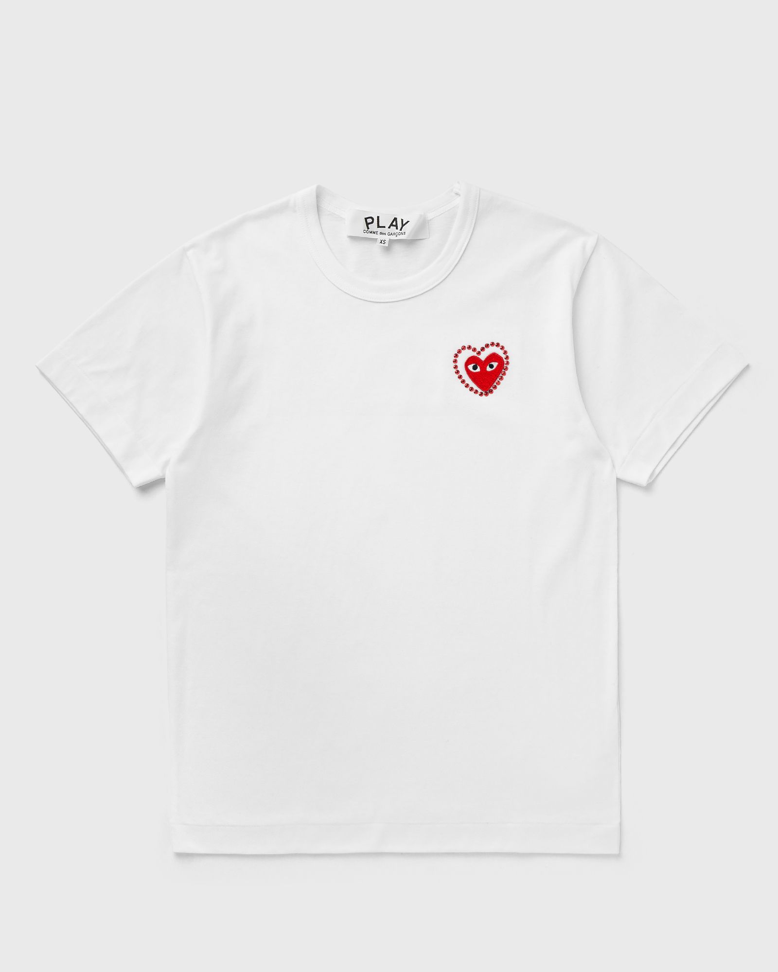 Comme des Garçons Play METALSTONE HEART EMBLEM TEE, white