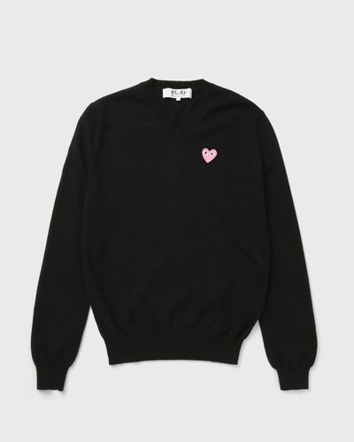 Comme des Garçons Play PINK EMBLEM SWEATER, black