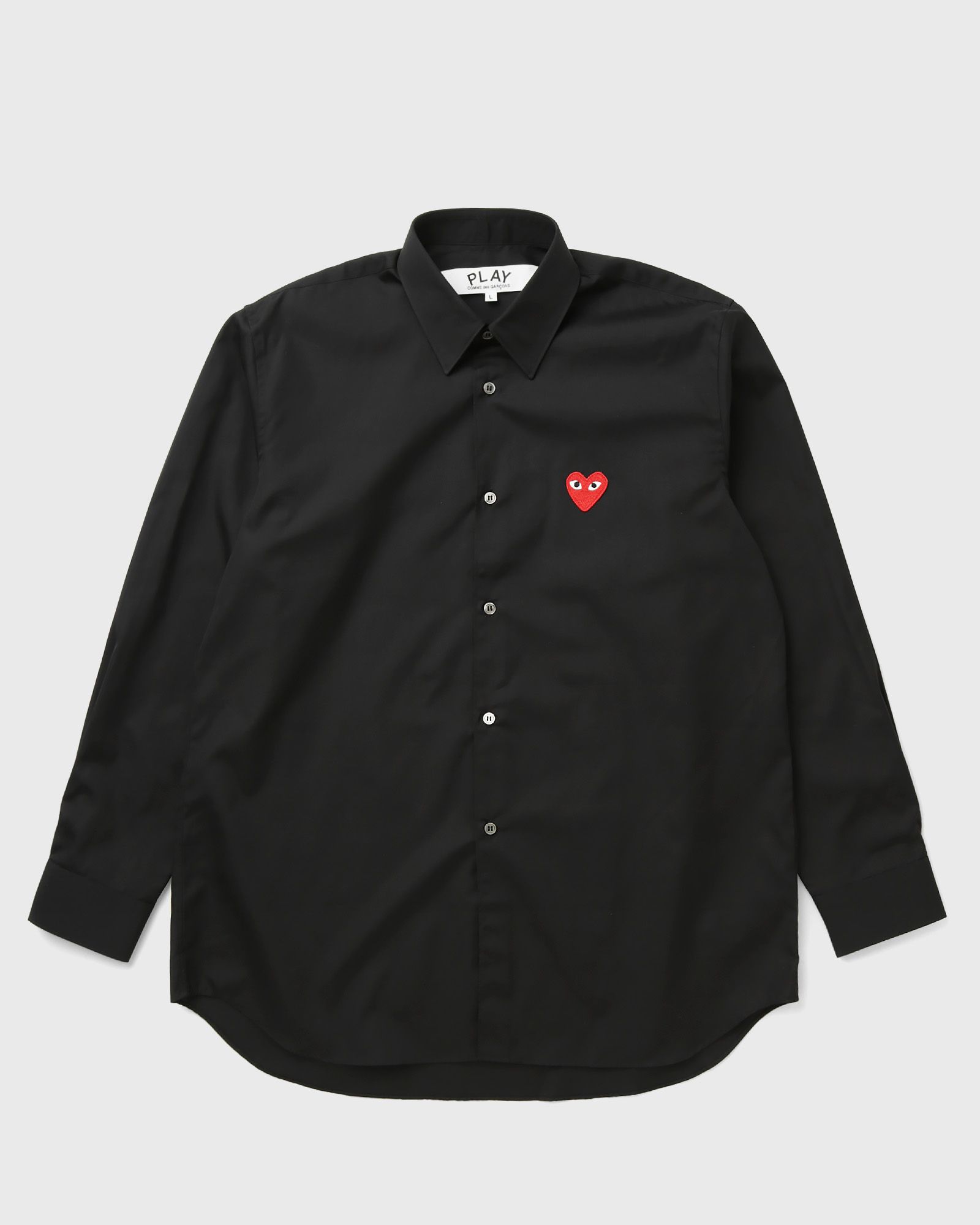 Comme des Garçons Play RED EMBLEM WOVEN SHIRT, black