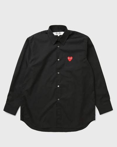 Comme des Garçons Play RED EMBLEM WOVEN SHIRT, black