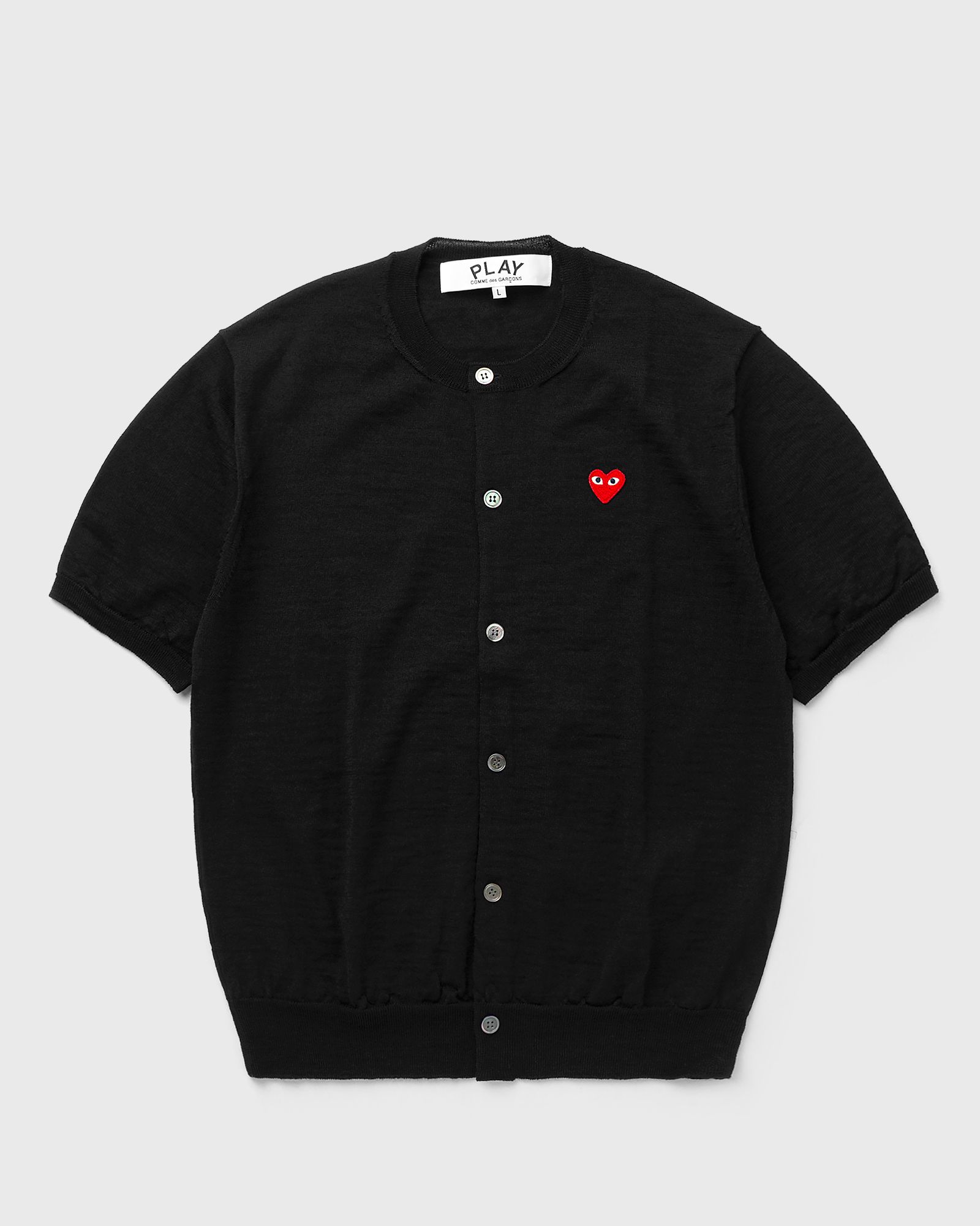 Comme des Garçons Play ROUND-NECK RED EMBLEM KNIT, black