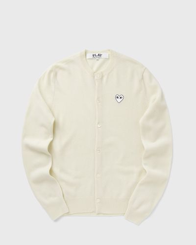 Comme des Garçons Play ROUND-NECK WHITE EMBLEM KNIT, beige