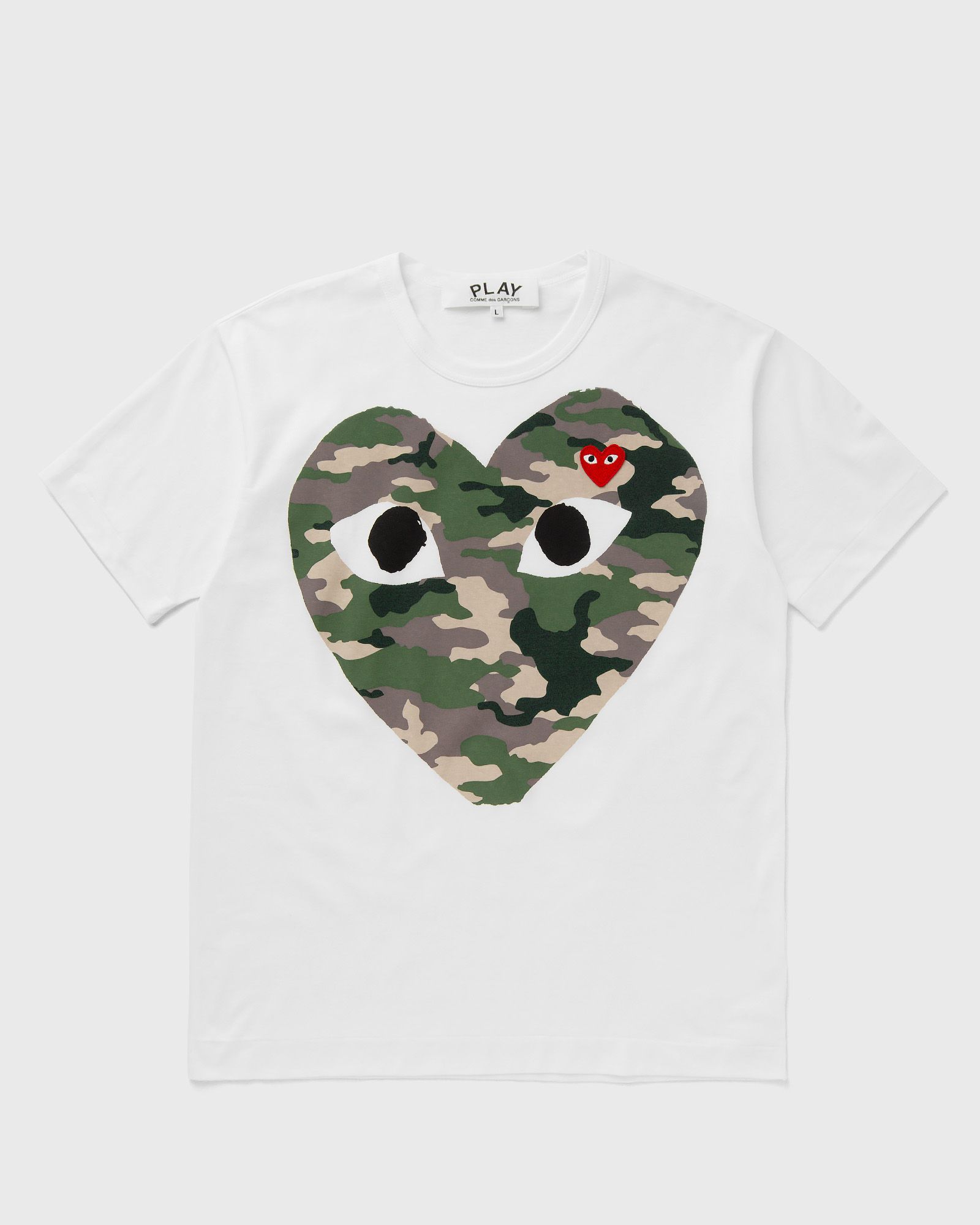 Comme des Garçons Play RED EMBLEM TEE, white
