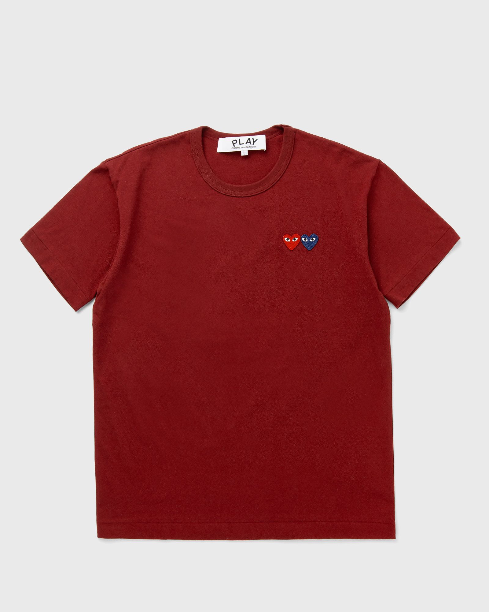 Comme des Garçons Play DOUBLE BURGENDY EMBLEM TEE, red