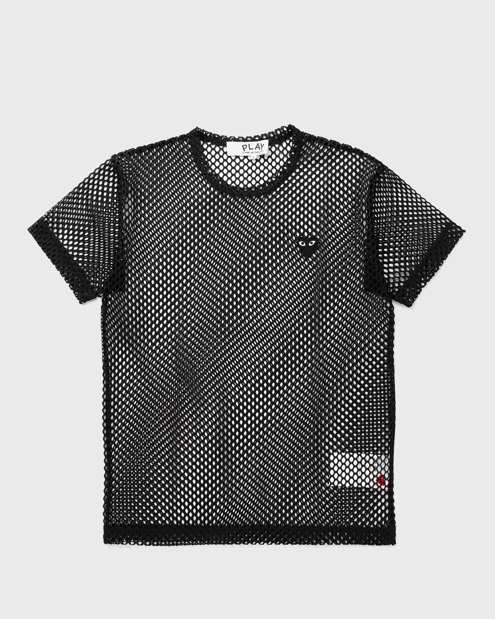 Comme des Garçons Play TEE MESH LARGE BLACK EMBLEM, black