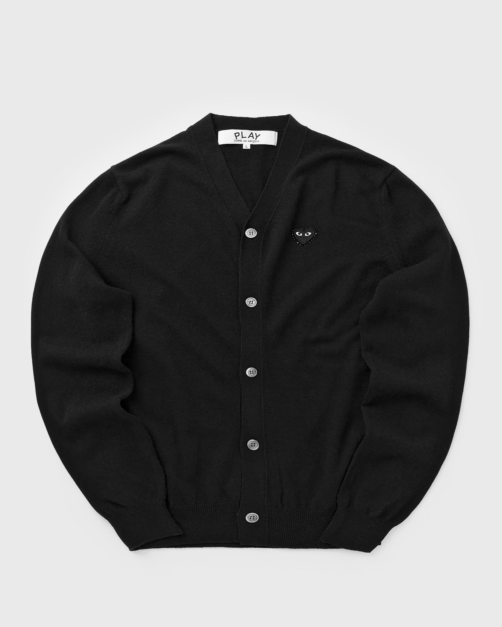 Comme des Garçons Play V-NECK CARDIGAN BLACK RHINESTONE KNIT, black