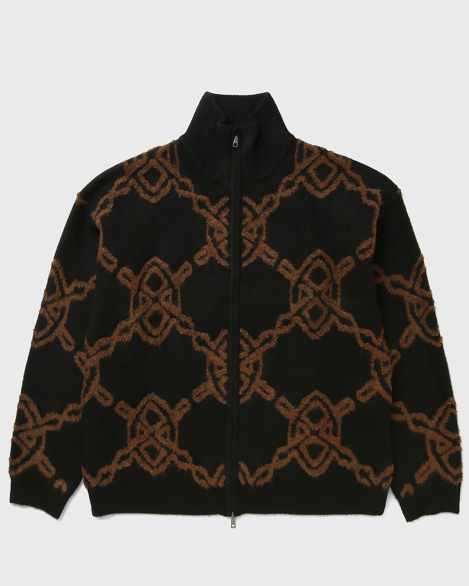 Daily Paper Logo Chain-Motif Zip-Up Sweater — Black
