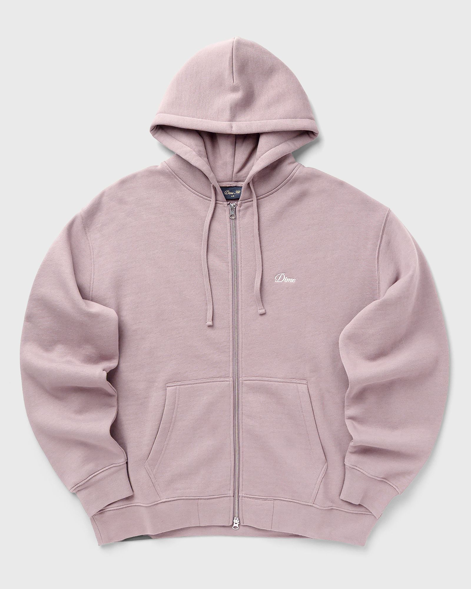 Dime MTL Cursive Small Logo Zip Hoodie, purple