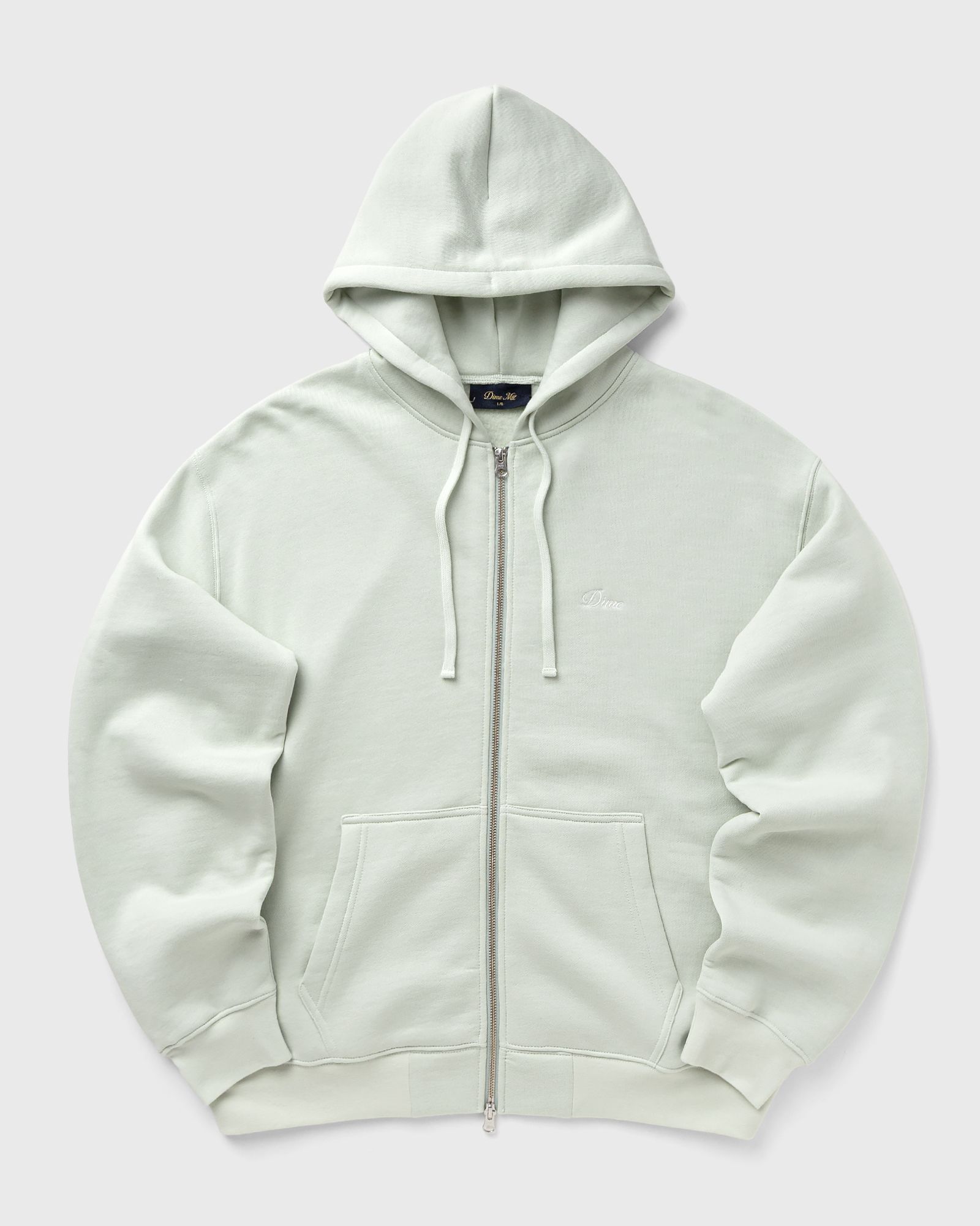 Dime MTL Cursive Small Logo Zip Hoodie, green