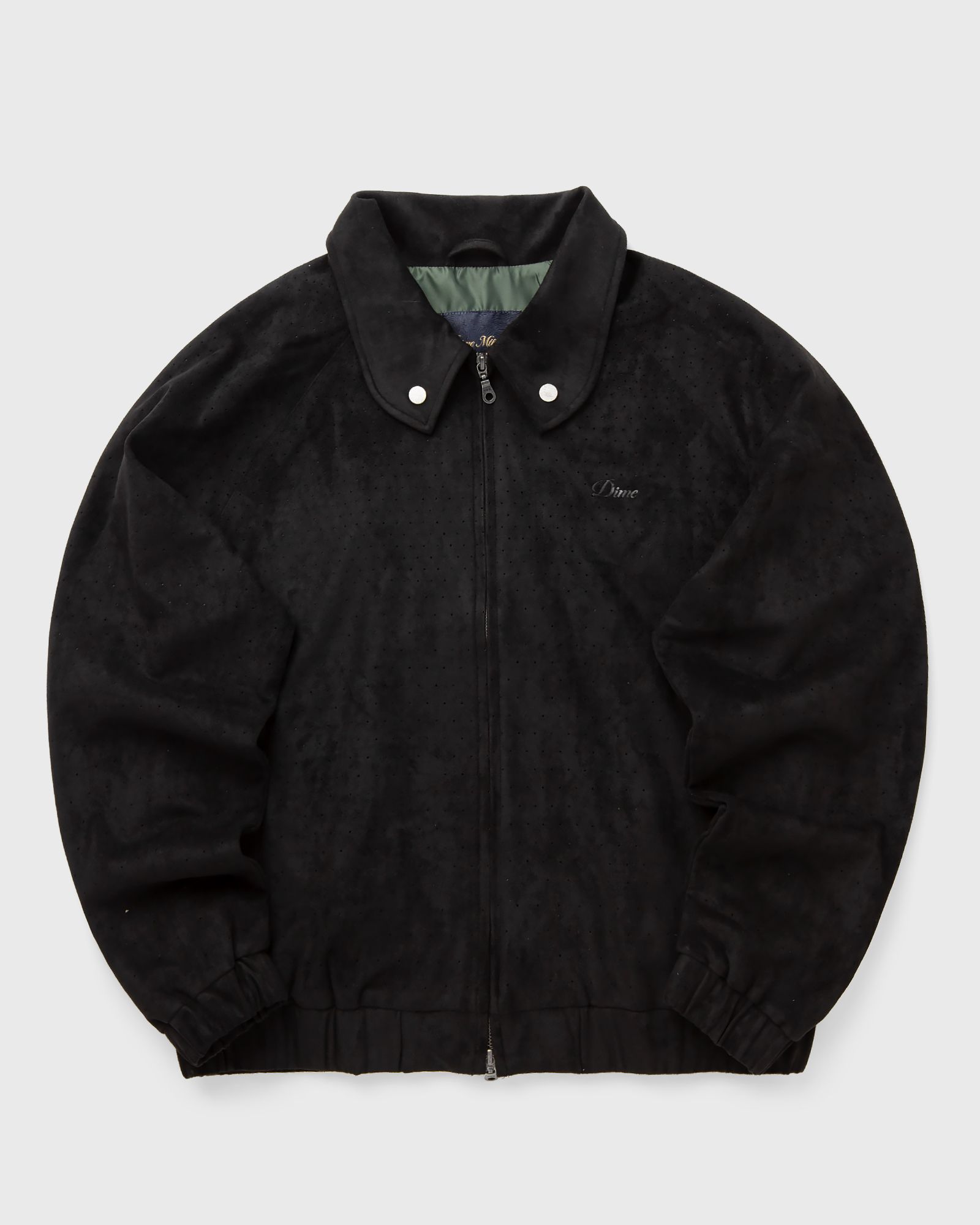 Dime MTL Perforated Faux Suede Jacket, black