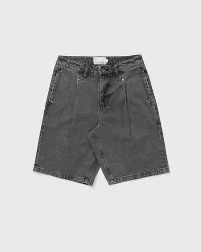 Dime MTL Pleated Denim Shorts, black