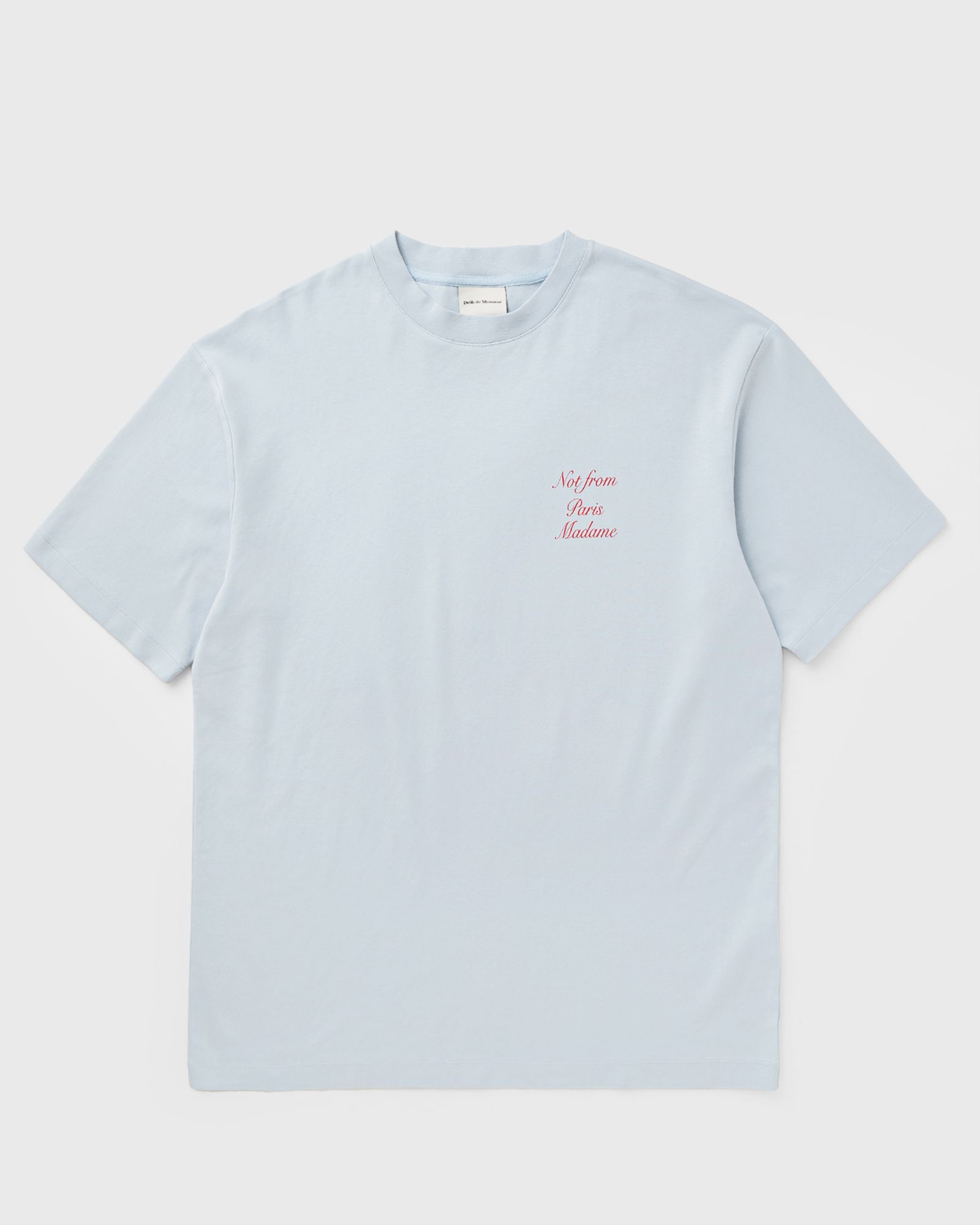 Drôle de Monsieur Le T-Shirt Slogan Calligraphy, blue