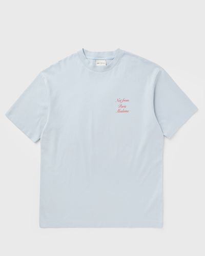 Drôle de Monsieur Le T-Shirt Slogan Calligraphy, blue