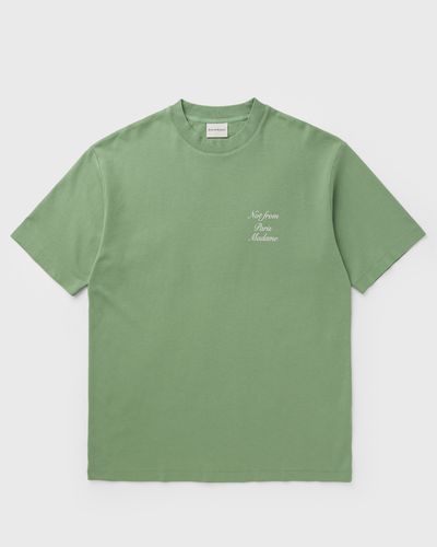 Drôle de Monsieur Le T-Shirt Slogan Calligraphy, green