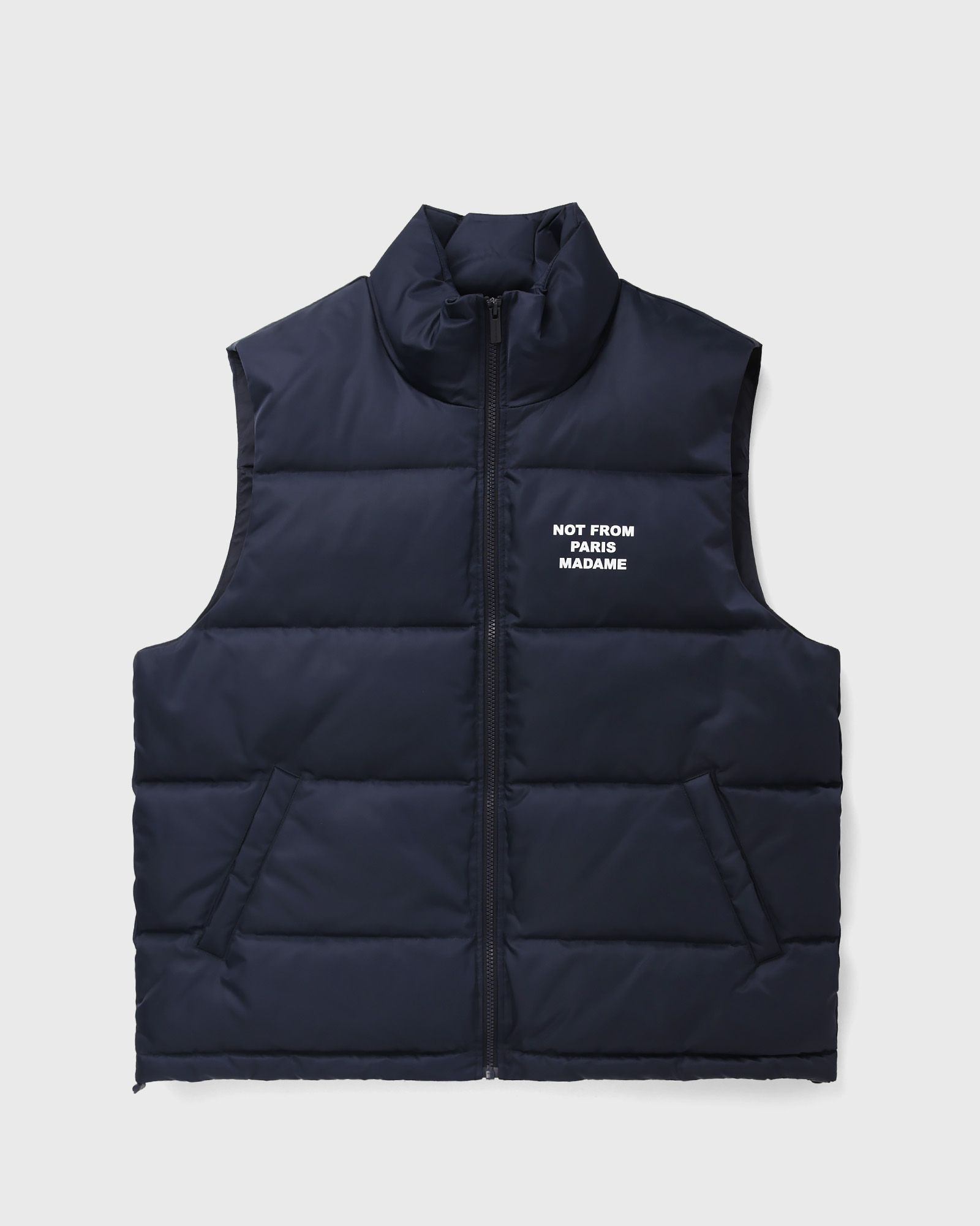 Drôle de Monsieur Slogan Sleeveless Down Vest, blue