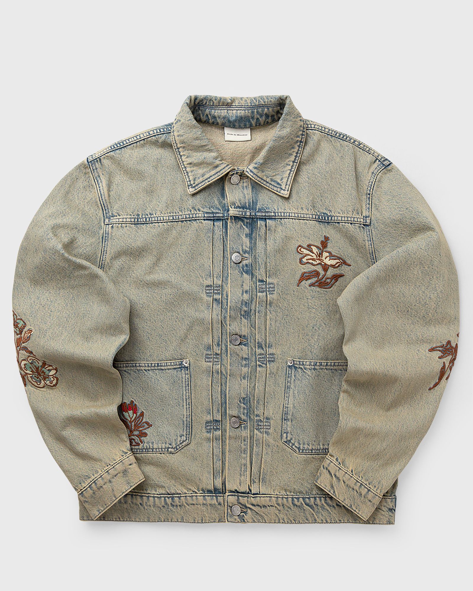 Drôle de Monsieur Veste Denim Dusty BrodÈe Fleurs, grey