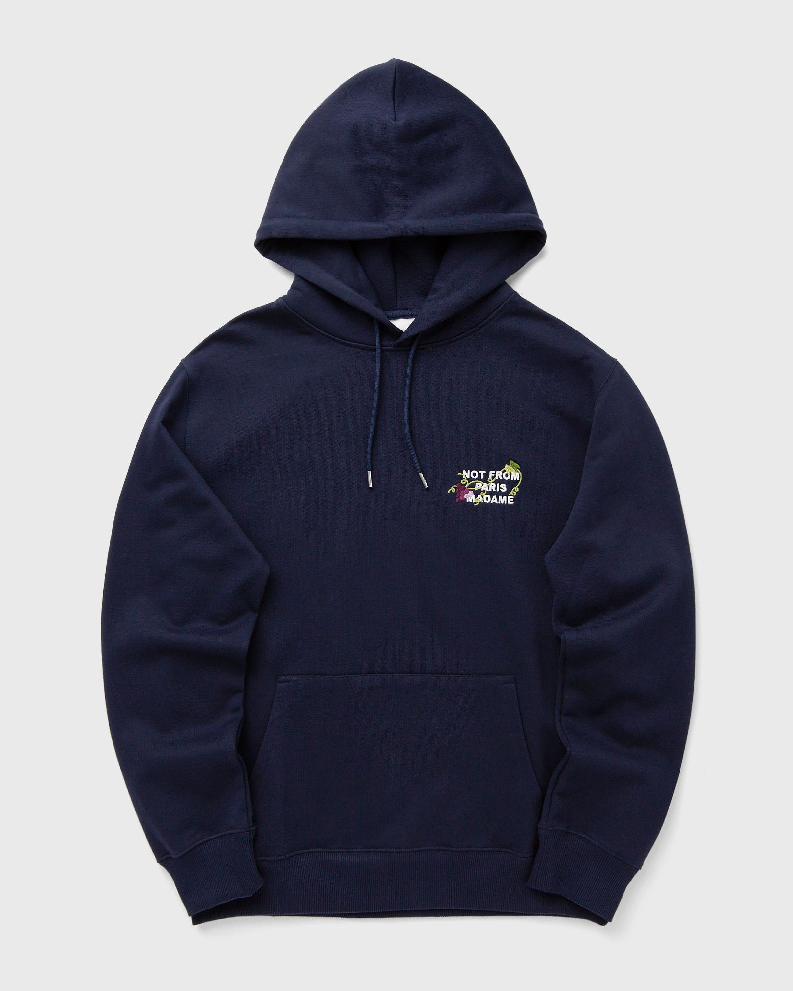 Drôle de Monsieur Vine Embroidered Slogan Hoodie, blue