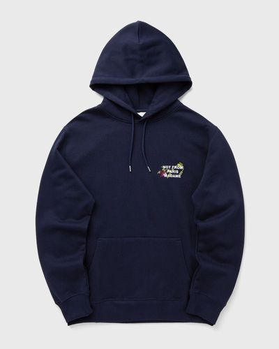 Drôle de Monsieur Vine Embroidered Slogan Hoodie, blue