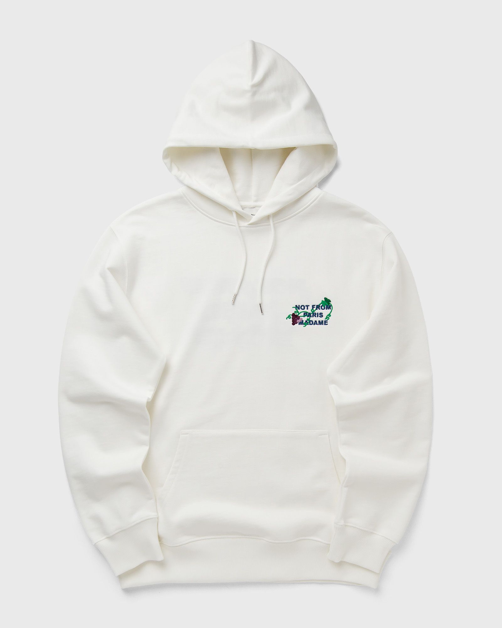 Drôle de Monsieur Vine Embroidered Slogan Hoodie, beige