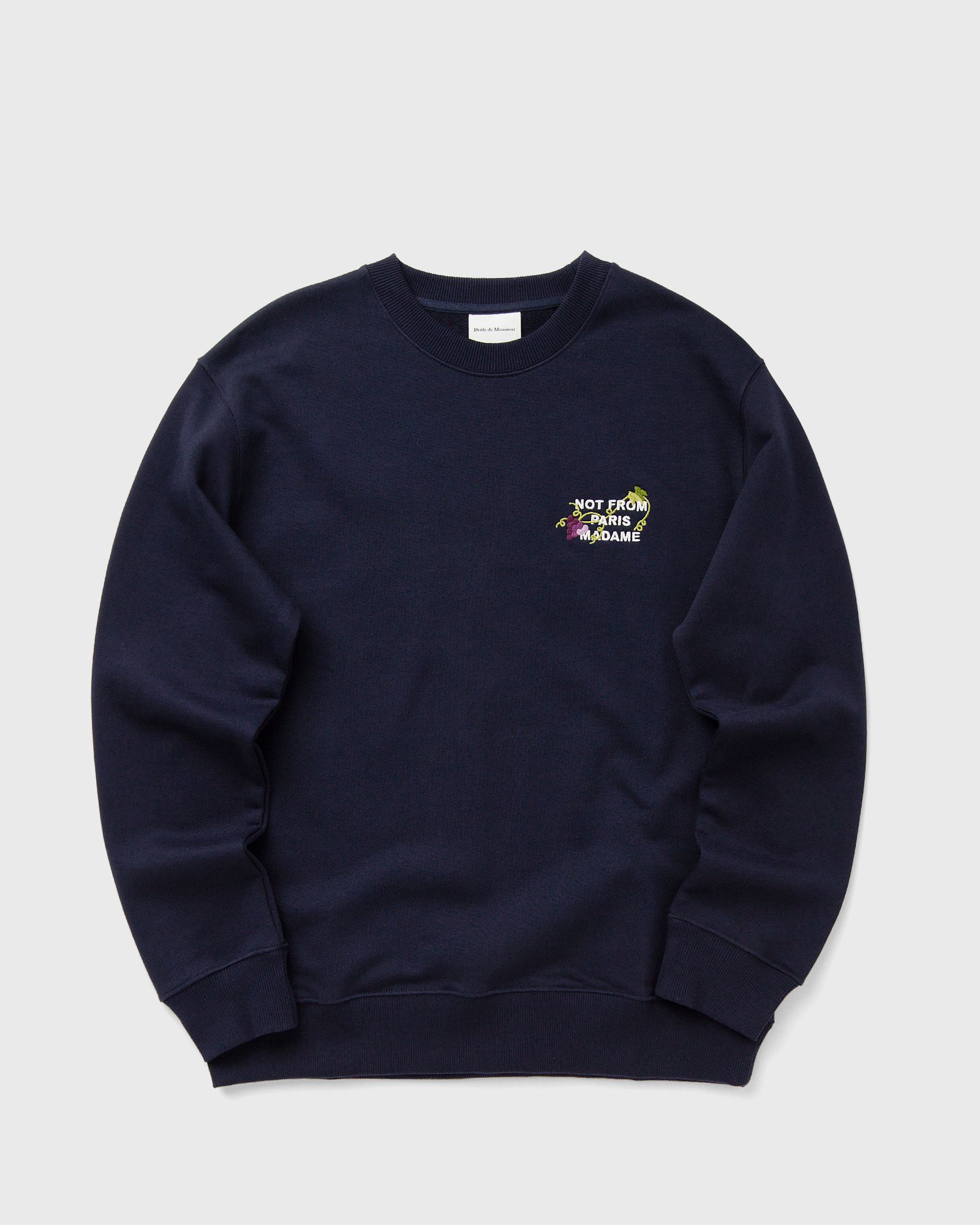 Drôle de Monsieur Vine Embroidered Slogan Sweatshirt, blue