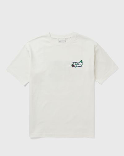 Drôle de Monsieur Vine Embroidered Slogan Tee, beige