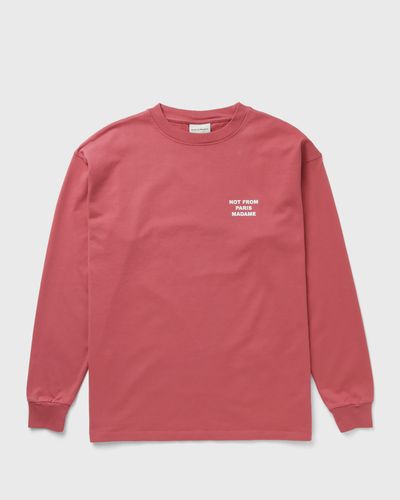 Drôle de Monsieur Washed Long Sleeve Slogan Tee, pink