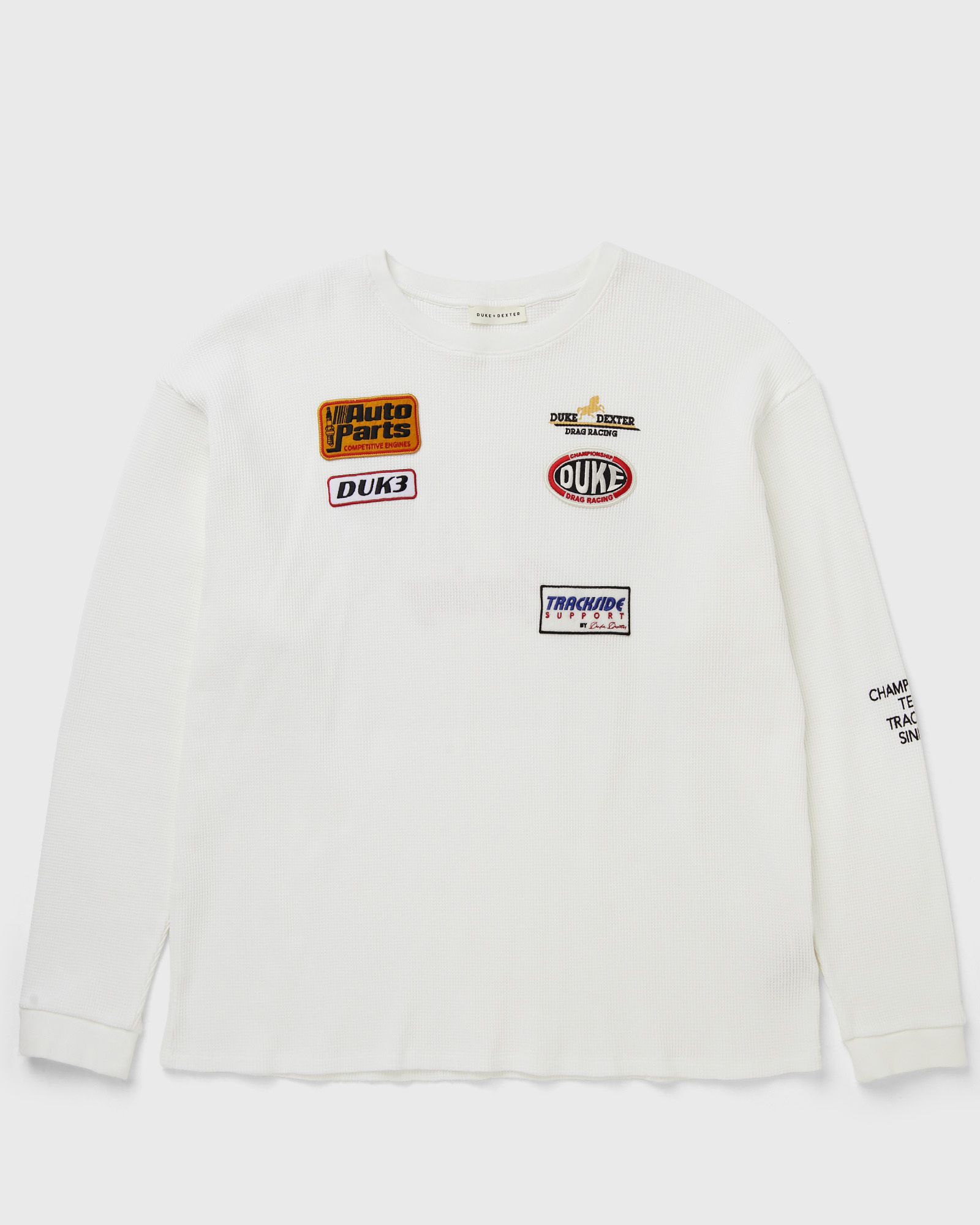 Duke & Dexter DR4 Vintage Track Waffle Top, white