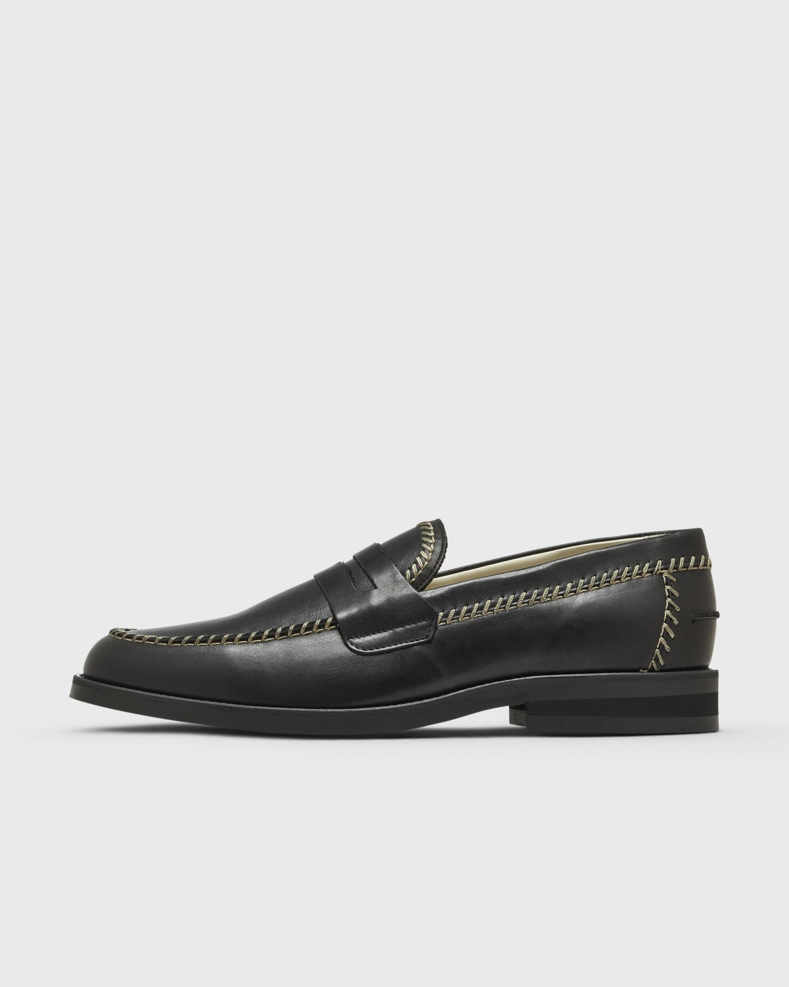 Duke & Dexter Wilde Box Stitch Penny Loafer, black