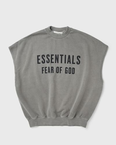 Fear of God Essentials RELAXED FLEECE CUTOFF SWEATSHIRT, brown