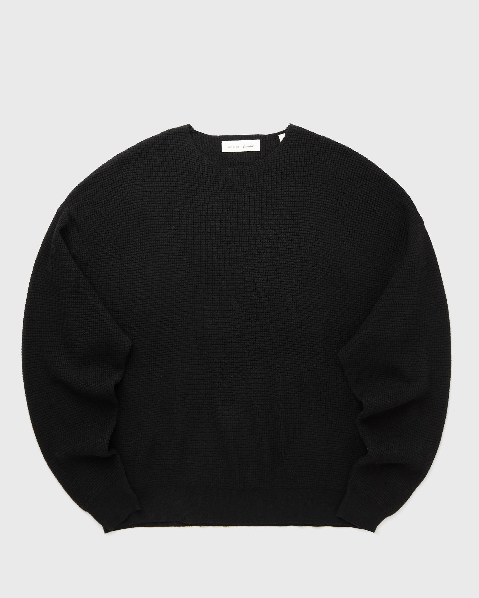Fear of God Essentials SIGNATURE WAFFLE 90'S CREW, black